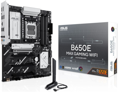 Материнская плата ATX ASUS B650E MAX GAMING WIFI (AM5, AMD B650, 4*DDR5, 4*SATA, 3*M.2, WiFi, BT, 5*USB 3.2, 2*USB 2.0, USB Type-C, 5*PCIe, DP, HDMI)