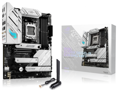 Материнская плата ATX ASUS ROG STRIX B650-A GAMING WIFI (AM5, AMD B650, 4*DDR5(6400), 4*SATA 6G RAID, 3*M.2, 4*PCIE, 2.5Glan, WiFi, BT, USB Type-C, 3*