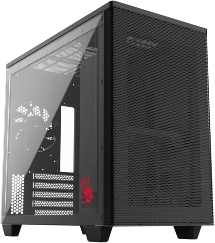 Корпус mATX Bloody BD-CC117F-BK без БП, боковая панель из закалённого стекла, USB 2.0 USB 3.0