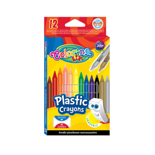Набор мелков восковых Colorino 12 цветов, стираемые