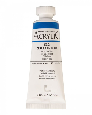 Акрил ShinHanart "Professional" туба 50 мл №532 Лазурно-синий церулеум кат.D