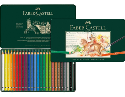 Набор карандашей акварельных Faber-castell "Albrecht Durer" 24 цв, размер XL, проф-ные в металле