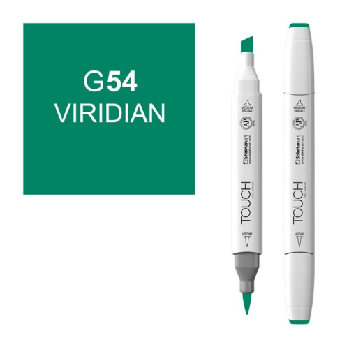 Маркер спиртовой BRUSH Touch Twin цв. G54 изумрудный зеленый