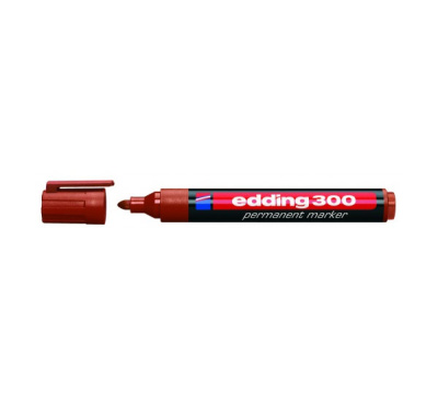Маркер перманентный Edding "300" 1,5-3 мм с круглым наконечником, коричневый
