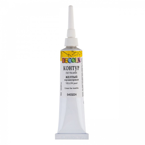 Контур по ткани "Decola" 18 мл Перламутровый Желтый