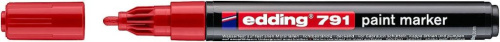 Маркер декоративный Edding "791" с лакирующим эффектом, 1-2 мм с круглым наконечником, красный