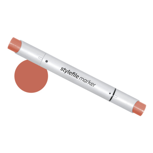 Маркер двухсторонний на спиртовой основе Stylefile Brush №810 кипричный