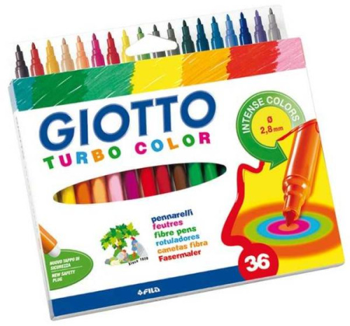 Набор фломастеров Fila "Giotto Turbo Color" 36 цв в картоне