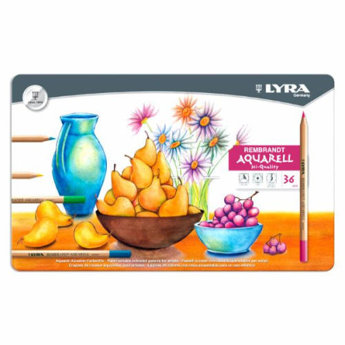 Набор карандашей акварельных Lyra "Rembrandt" 36 цв в метал кор