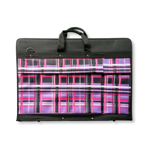 Папка "Художник" А2 "Шотландка" объемная с перегородками, два внешних кармана