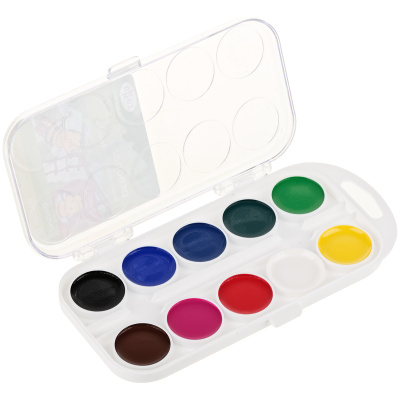 Набор акварели Гамма "Пчелка" медовая, 10 цветов, без кисти, пластик. упак., европодвес