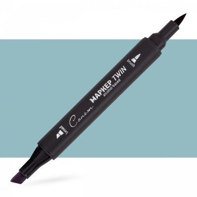 Маркер спиртовой Сонет "TWIN Brush" Зелено-серый 3