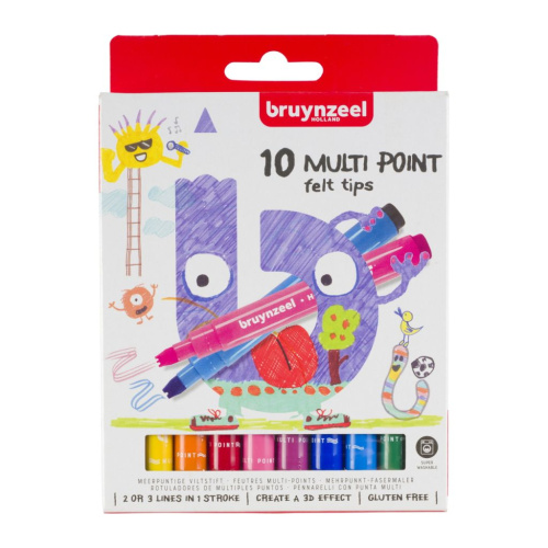 Набор фломастеров Bruynzeel "Multipoint" 10 шт