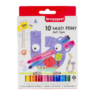 Набор фломастеров Bruynzeel "Multipoint" 10 шт