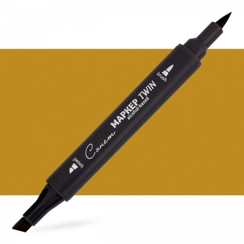 Маркер спиртовой Сонет "TWIN Brush" Оливково-желтый