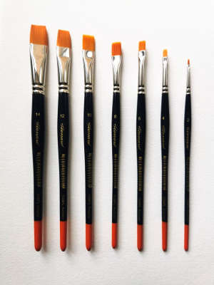 Кисть синтетика плоская Leonard Acrylstyl "1158" короткая ручка