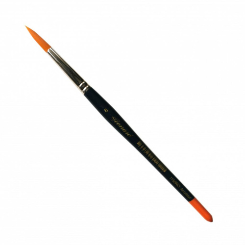 Кисть синтетика №8 круглая Leonard Acrylstyl "1158" короткая ручка жемчужно-синяя