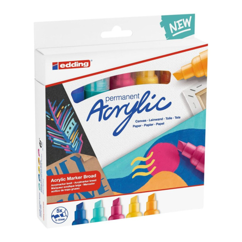 Набор маркеров акриловых Edding 5 шт, 5-10 мм цвет: 934,903,905,906,909