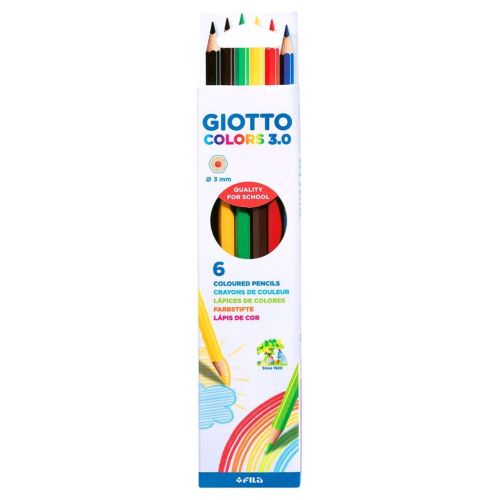 Набор карандашей цветных Fila Giotto "Colors" 6 цв в картоне