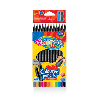 Набор карандашей цветных Colorino 12 цветов ( с точилкой ) черное дерево