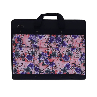 Папка "Художник" А3 "Фиалки" объемная с перегородками, два внешних кармана