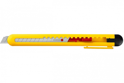 Нож из АБС пластика Stayer QUICK-9, сегмент. лезвия 9 мм