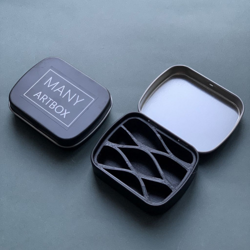 Палетка для красок "Волны" 6х5 см, цвет черный, пластик черный