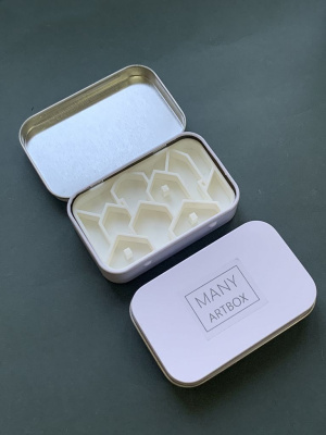 Палетка для красок "Домики" 9х6 см, цвет белый, пластик белый