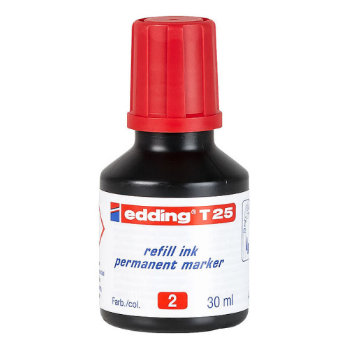 Чернила для заправки Edding "T25" 30 мл, красный, флакон-капельница