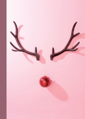 Блокнот "Олень" на резинке, розовый А5 192 стр