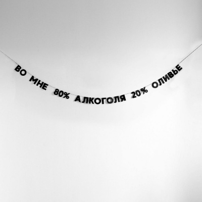 Гирлянда "ВО МНЕ 80% АЛКОГОЛЯ 20% ОЛИВЬЕ"