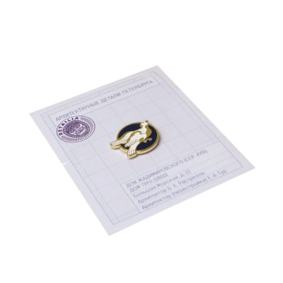 Значок эмалированный "Голубь" (синий)