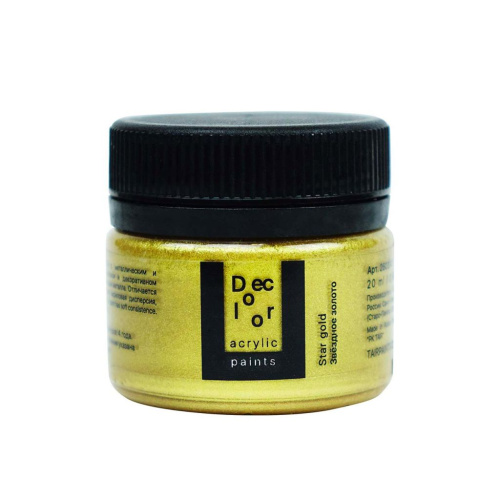 Акрил ТАИР "Деколор" 20 мл, Звездное золото
