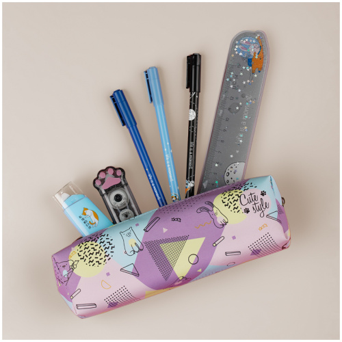 Пенал мягкий MESHU "Cute style" 200*55*40 мм, искусственная кожа