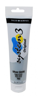 Акрил Daler-Rowney "SYSTEM 3" 150 мл, Серебро (имитация)