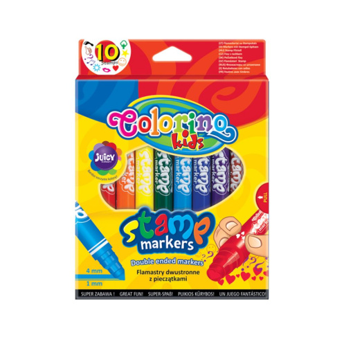 Набор фломастеров Colorino "Stamp" 10 шт / 20 цв, для штампов, двойные