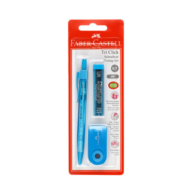Карандаш механический Faber-Castell "Tri Click" 0,7 мм 2B, с ласт+грифели 20 шт +ластик "Sleeve Mini