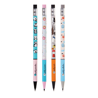 Карандаш механический MESHU 0,7 мм, печать на корпусе, с ластиком, ассорти