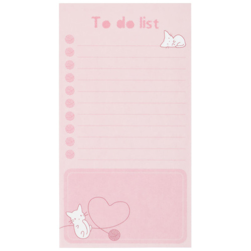 Блок для записей, склейка (To Do list) MESHU "Кitten", 8,0*15,0 см, 50 л