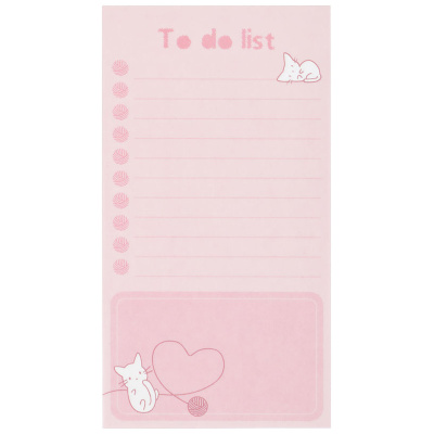 Блок для записей, склейка (To Do list) MESHU "Кitten", 8,0*15,0 см, 50 л