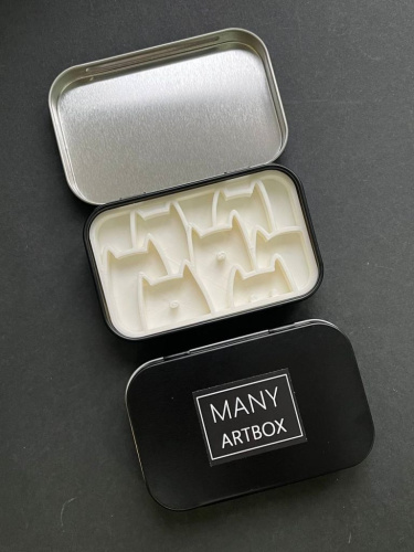 Палетка для красок "Котики" 6х9 см, цвет черный, пластик белый