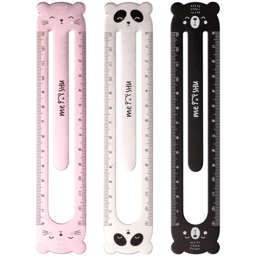 Линейка стальная MESHU 13 см, ассорти, европодвес