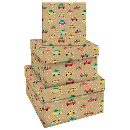 Набор квадратных коробок 3в1, MESHU "Celebration time", (19,5*19,5*11-15,5*15,5*9см)