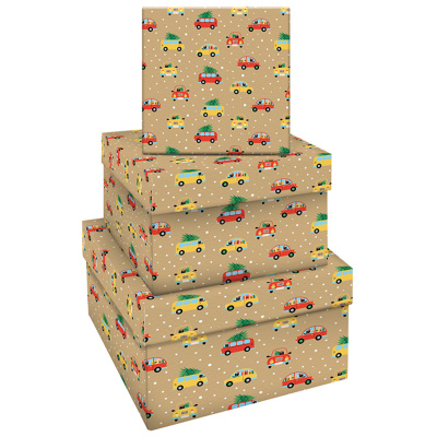 Набор квадратных коробок 3в1, MESHU "Celebration time", (19,5*19,5*11-15,5*15,5*9см)