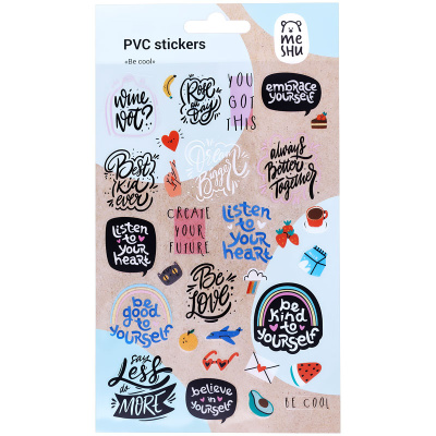 Наклейки ПВХ MESHU "Be cool", 10*21см, 31 наклейка