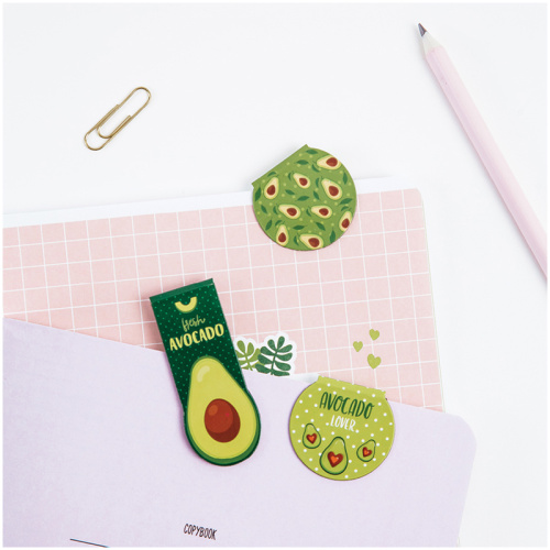 Закладки магнитные для книг MESHU "Avocado" 3 шт, 75*115 мм