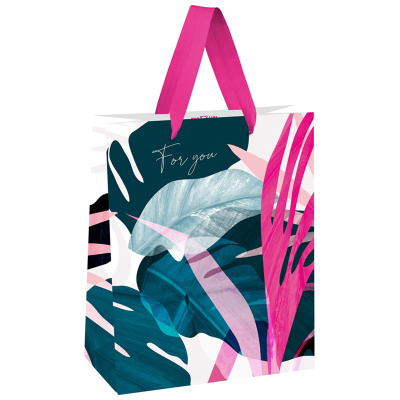 Пакет подарочный MESHU "Dark leaves" 18*23*10 см