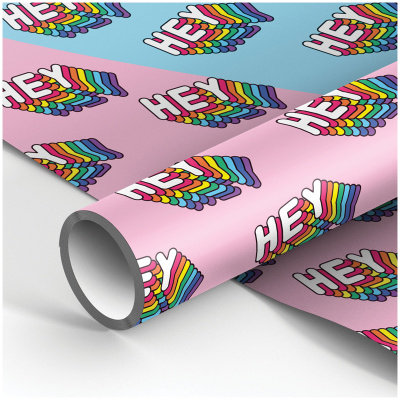 Упаковочная бумага глянцевая MESHU "Hey" 70*100 см, 90 г