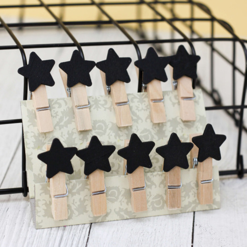 Прищепки "Stars", black