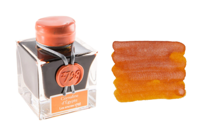 Чернила в банке Herbin Prestige 1798, 50 мл, Coraline d'Egypte Оранжевый с серебряными блестками